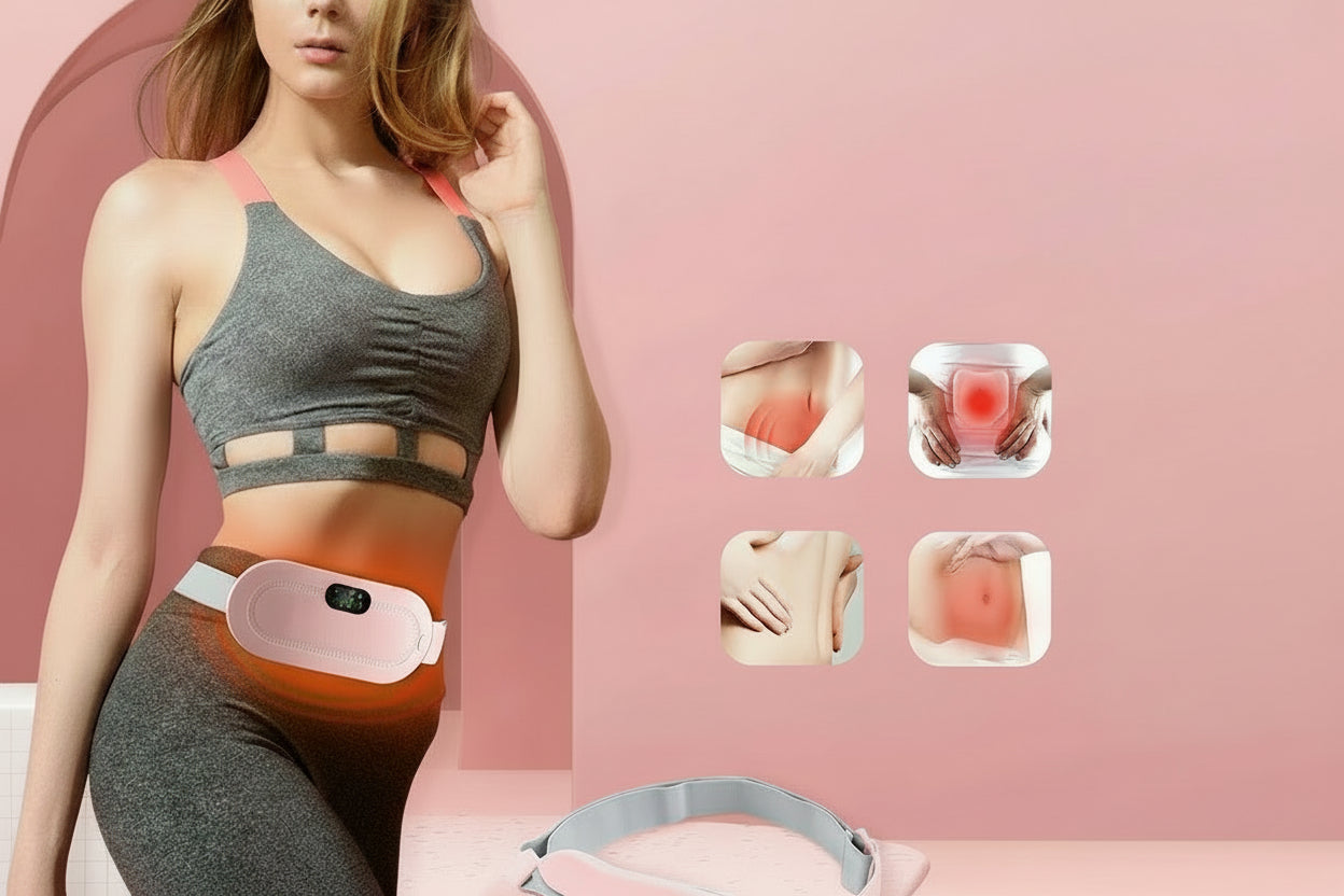 Menstrual Heating Pad Abdominal Massager Warm Palace Belt Waist Vibration Massage Device for Cramps Period Pain Relief Dorpship